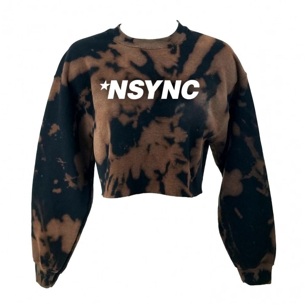 NSYNC Boy Band Pop Rock Rap Acid Wash Cropped Crop Top Crewneck Sweatshirt y2k
